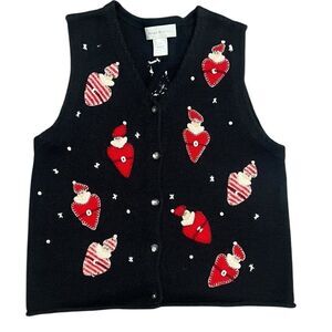 Vintage Susan Bristol Valentines Sweater Vest | Medium | Heart Design